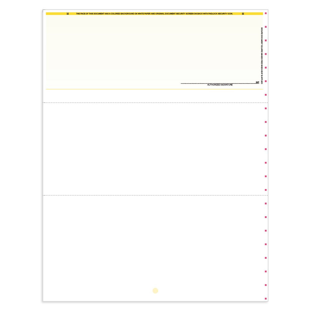 Classic Style Check For QuickBook-Top w/ Sig Line-YL 