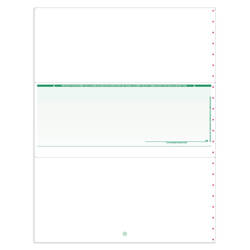 Classic Style Check for Peachtree-Middle w/ Sig Line-GN