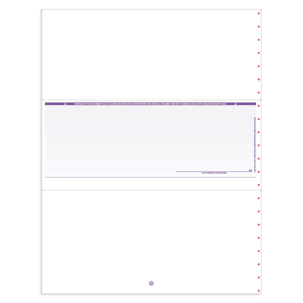 Classic Style Check Middle w/ Sig Line-Purple 