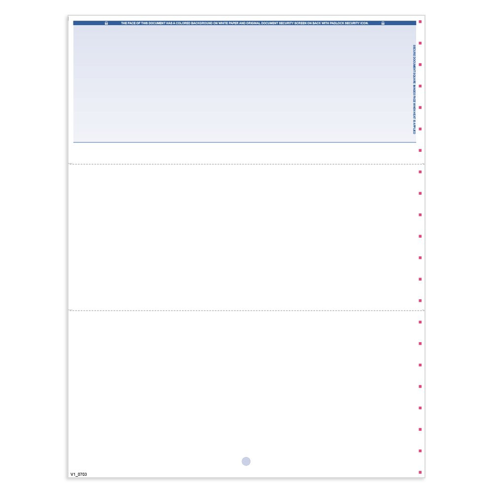 Classic Style Check for Microsoft Money-Top w/ No Lines-BL 