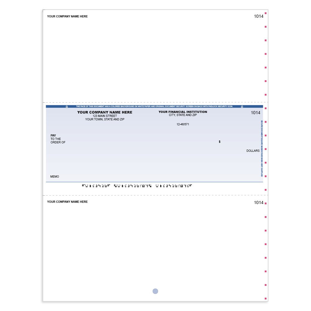 Classic Style Imprinted Check Middle w/ No Lines-Blue 