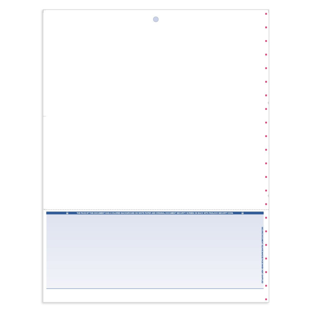 Classic Style Laser Check- Bottom w/ No Lines-Blue