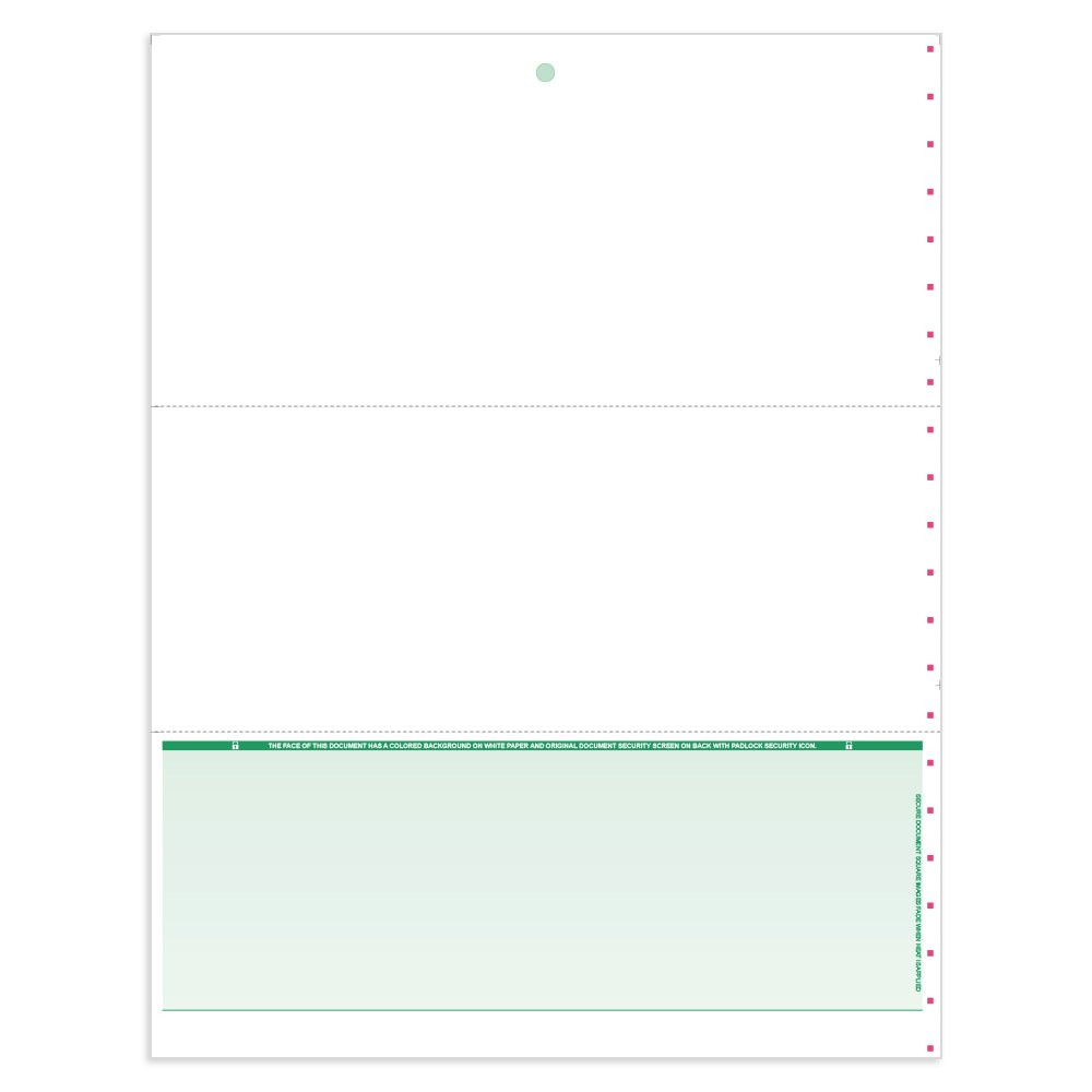 Classic Laser Checks- Bottom w/ No Lines 2 Perf - GN 