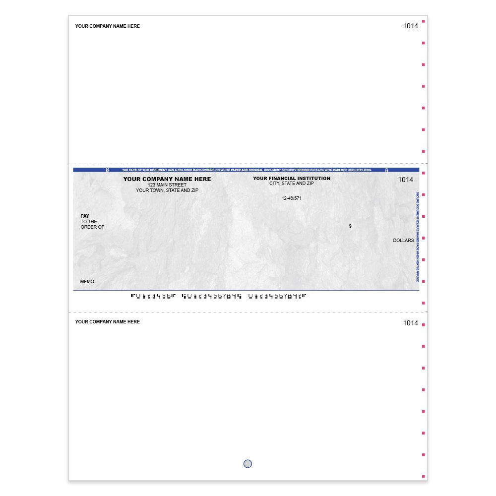 Stone Style Imprinted Check Middle w/ No Lines-Blue