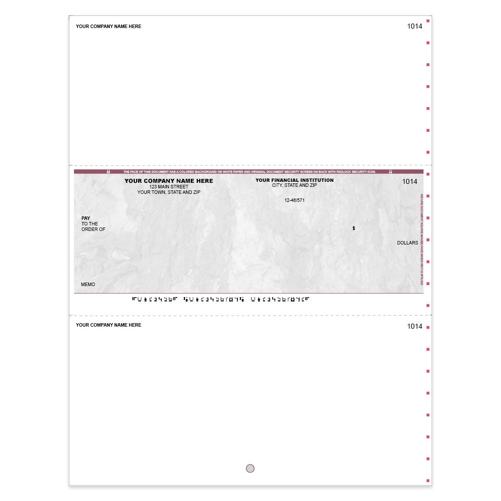 Stone Style Imprinted Check - Peachtree-Middle w/ No Lines-BU
