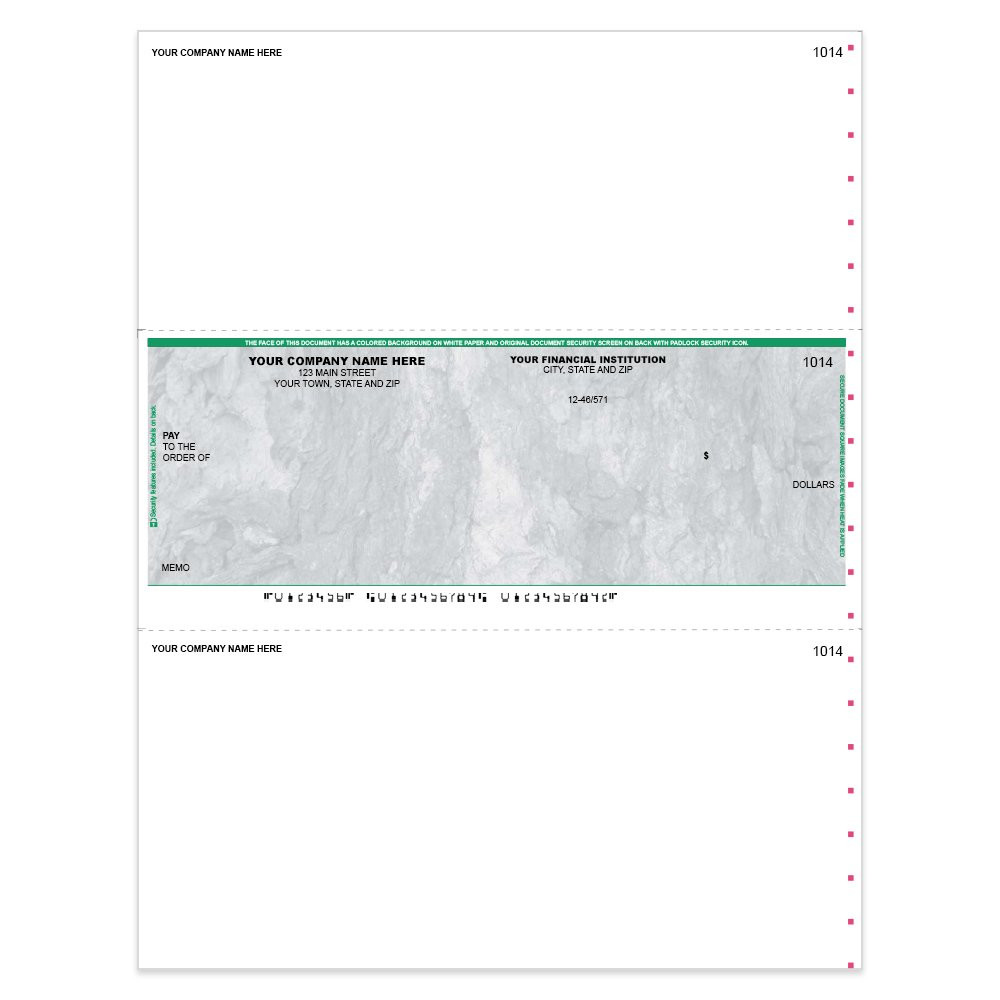 Stone Style Imprinted Check - Peachtree-Middle w/ No Lines-GN