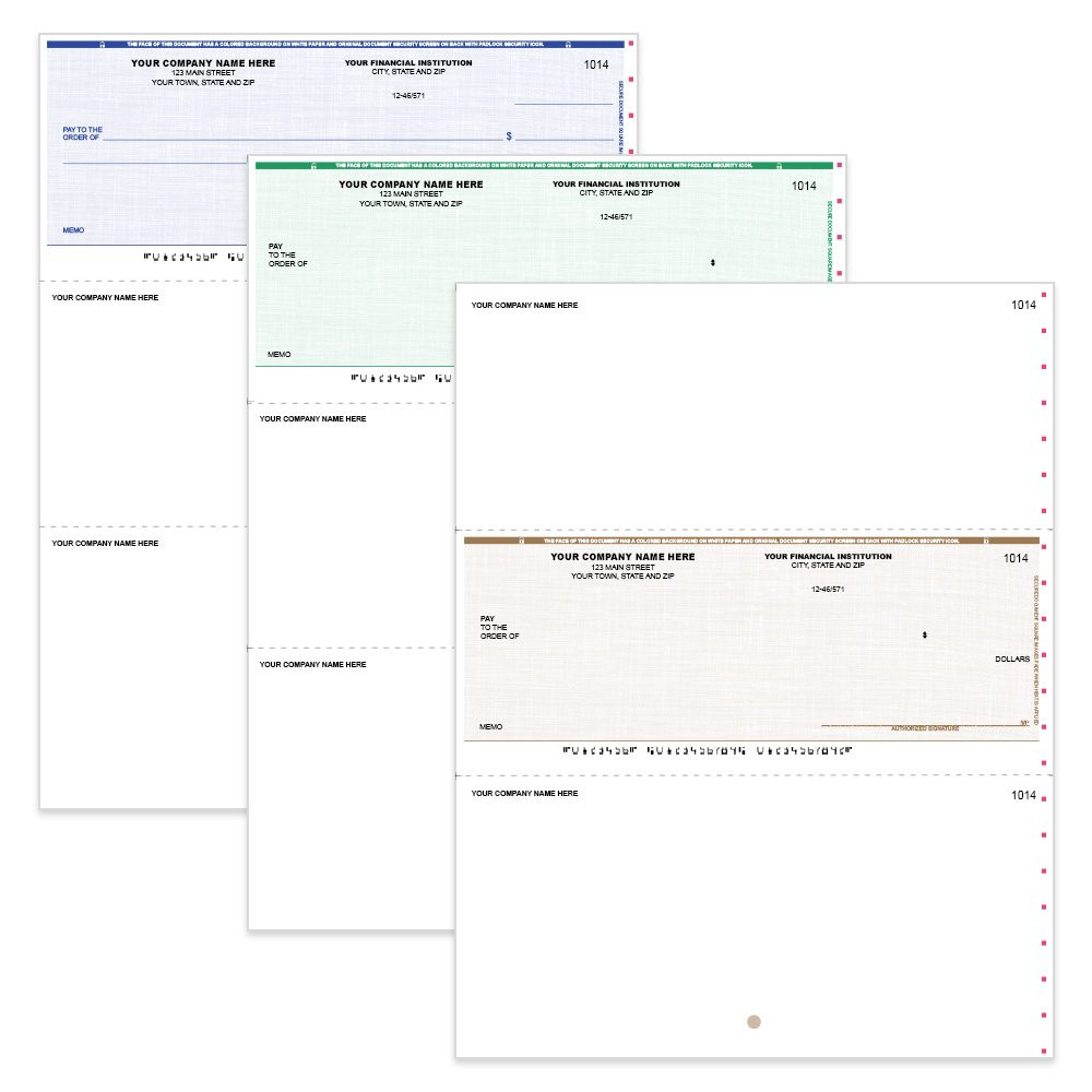 Linen Voucher Style Checks-Imprinted