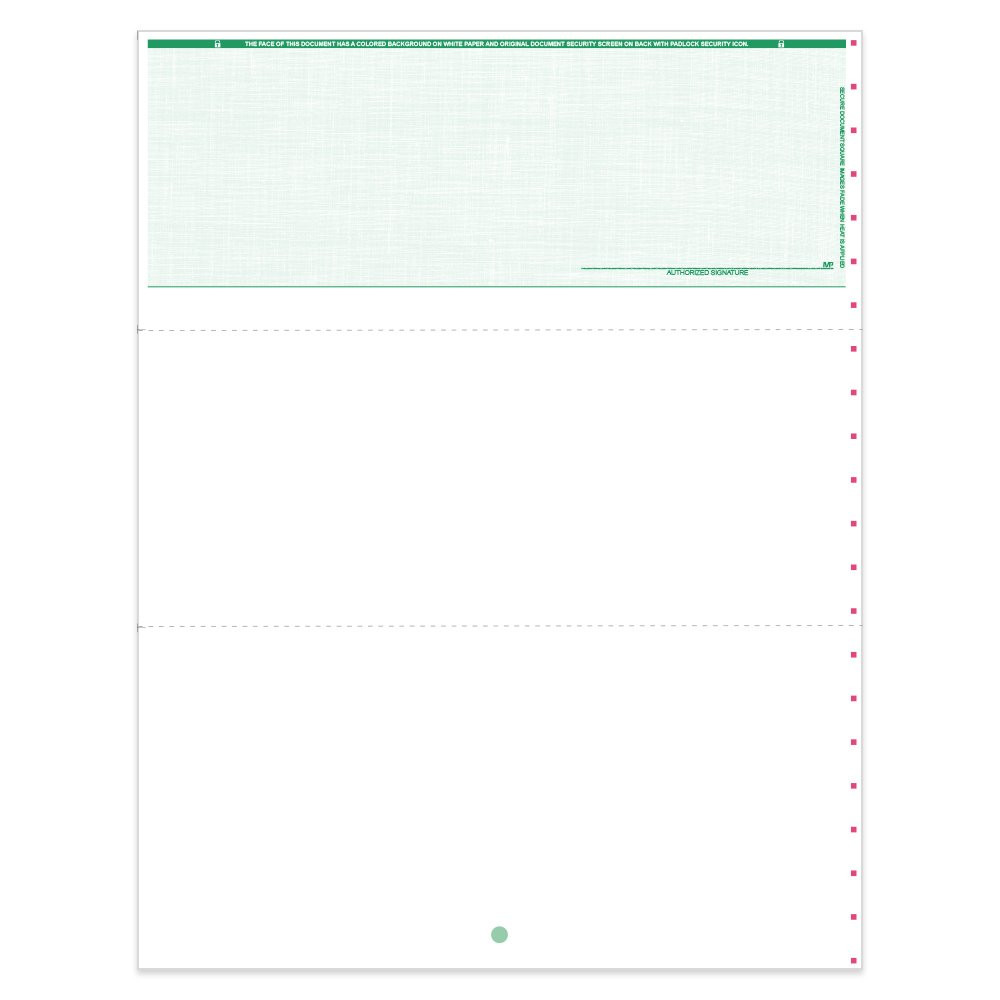 Linen Style Check for QuickBook-Top w/ Sig Line-GN