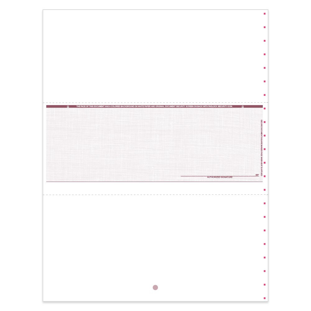 Linen Style Check Middle w/ Sig Line- Burgundy