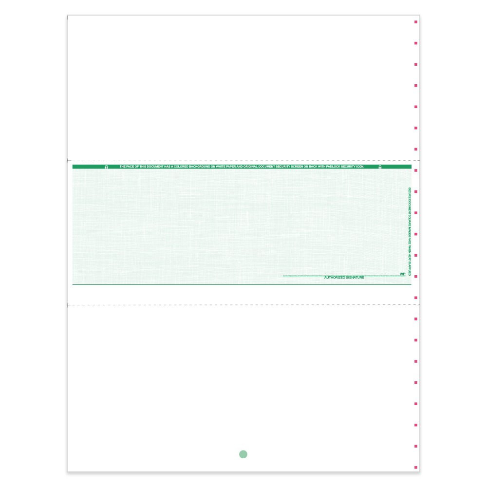 Linen Style Check Middle w/ Sig Line- Green