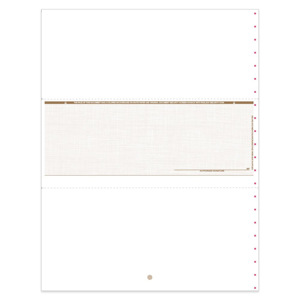 Linen Style Check Middle w/ Sig Line- Tan