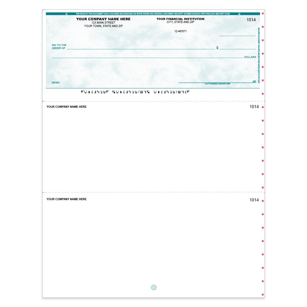 Marble Sky Imprinted Check - Microsoft Money-Top w/ Lines-TL