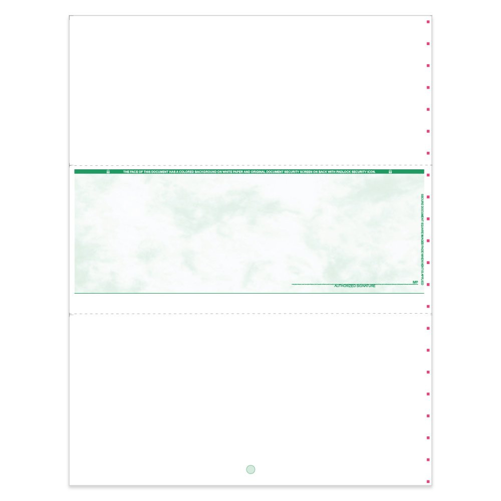 Marble Sky Style Check Middle w/ Sig Line- Green