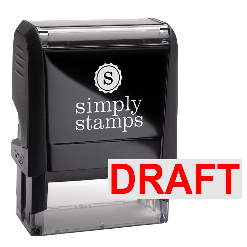 Self-Inking Stamp - Draft - Red Ink - 1-2/5 x 1/2