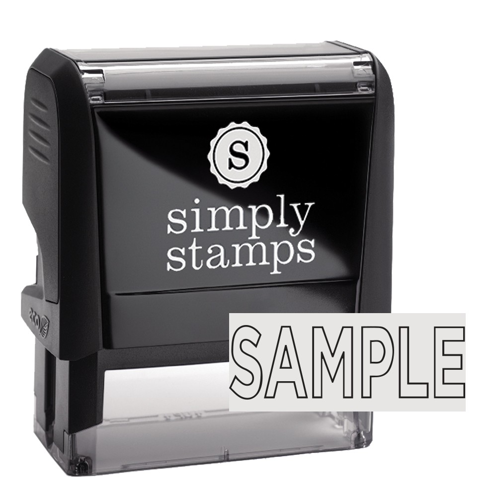 Self-Inking Stamp - Sample - Black Ink - 1-2/5 x 1/2 