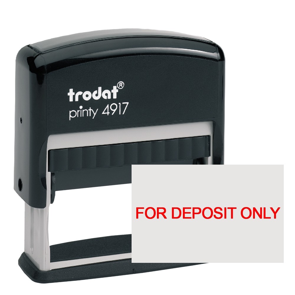 Self-Inking Stamp - For Deposit Only - Red Ink - 2.75"W x .03"H