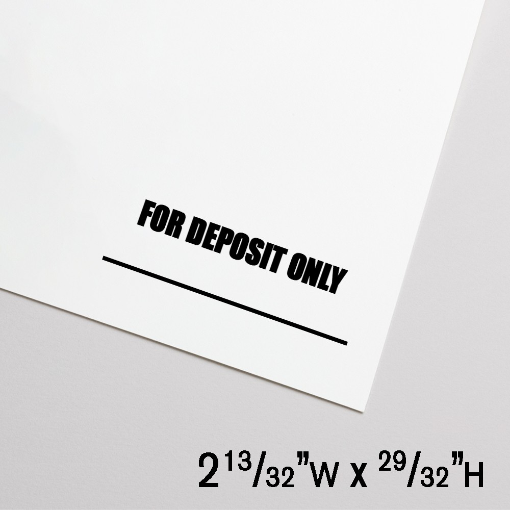 Self-Inking Stamp - Underlined - For Deposit Only - Black - 2.4"W x .9"H - Large