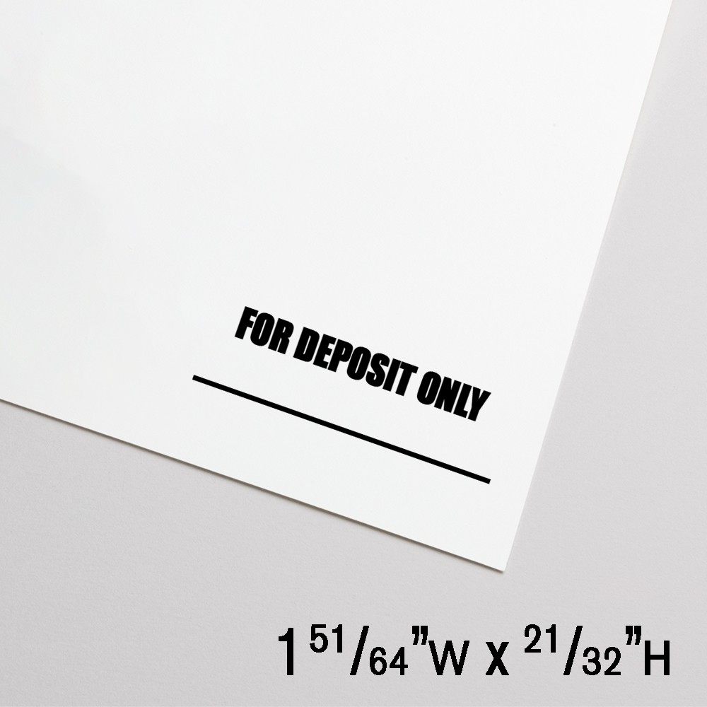 Self-Inking Stamp - Underlined - For Deposit Only - Black - 1.8"W x .65"H - Small