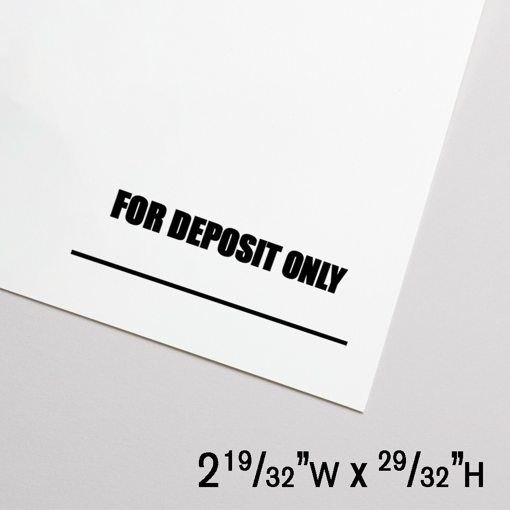 Self-Inking Stamp - Underlined - For Deposit Only - Black - 2.6"W x .9"H - Extra Large 