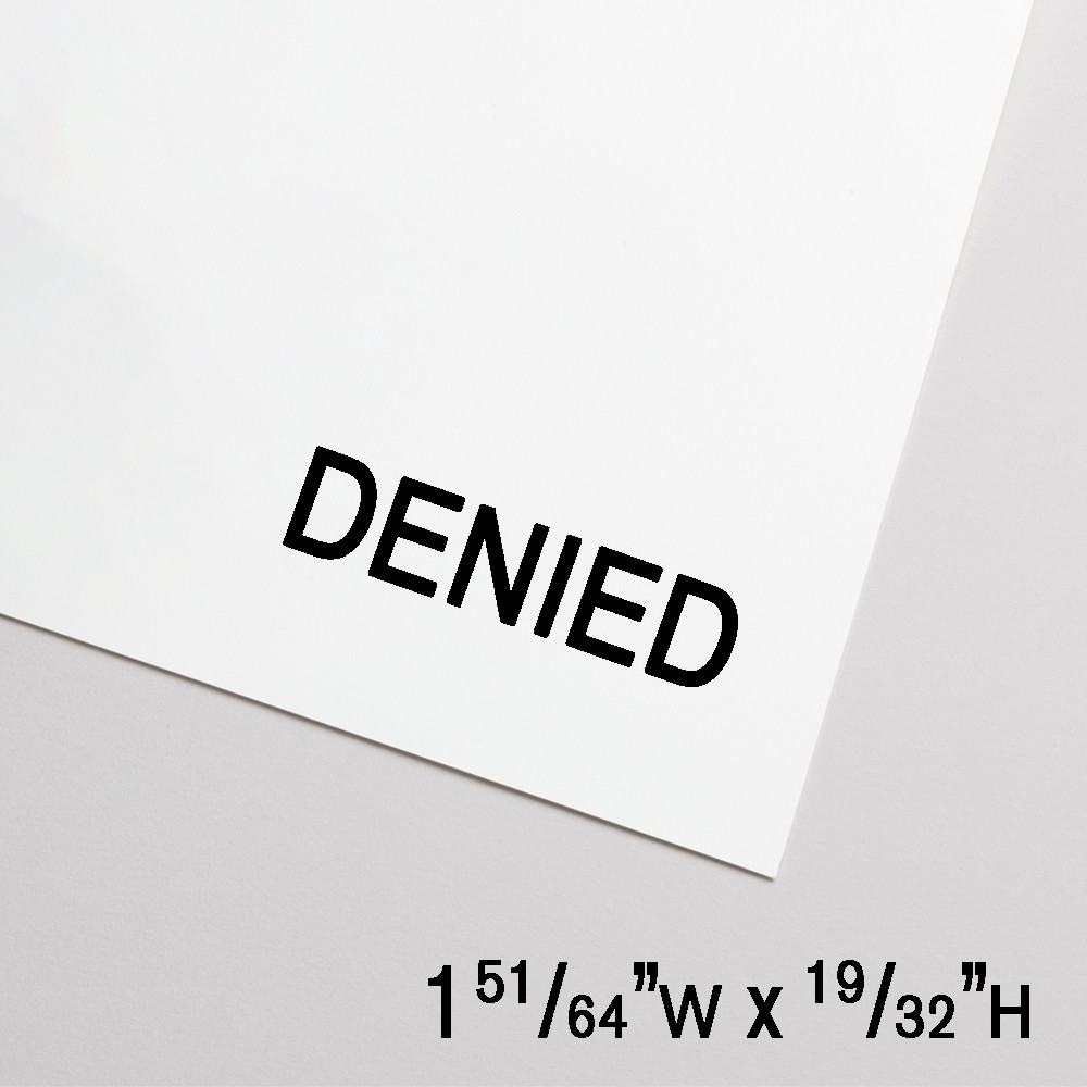 Self-Inking Stamp - Denied - Black Ink - 1.8"W x 0.6"H - Large