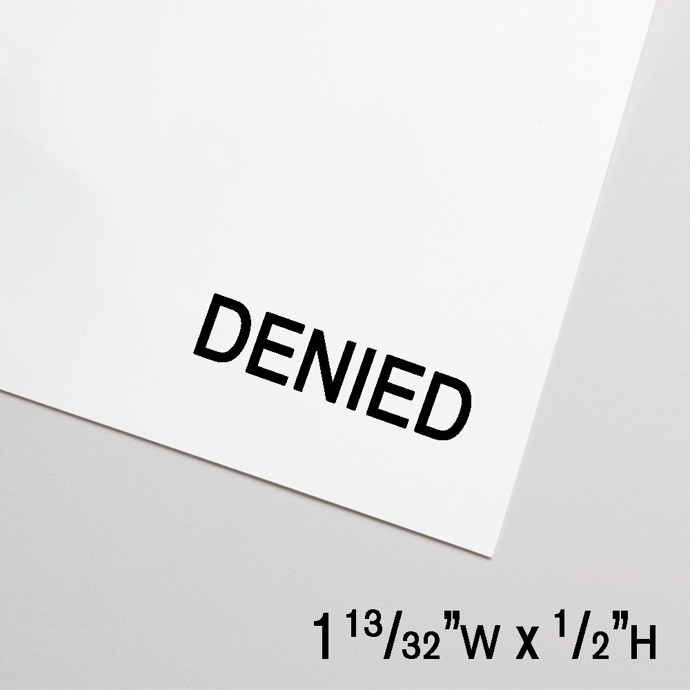 Self-Inking Stamp - Denied - Black Ink - 1.4"W x 0.5"H - Medium
