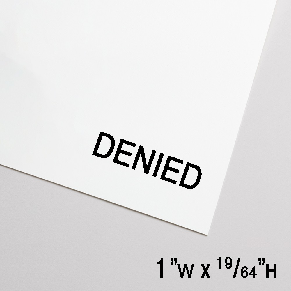 Self-Inking Stamp - Denied - Black Ink - 1.0"W x 0.3"H - Small