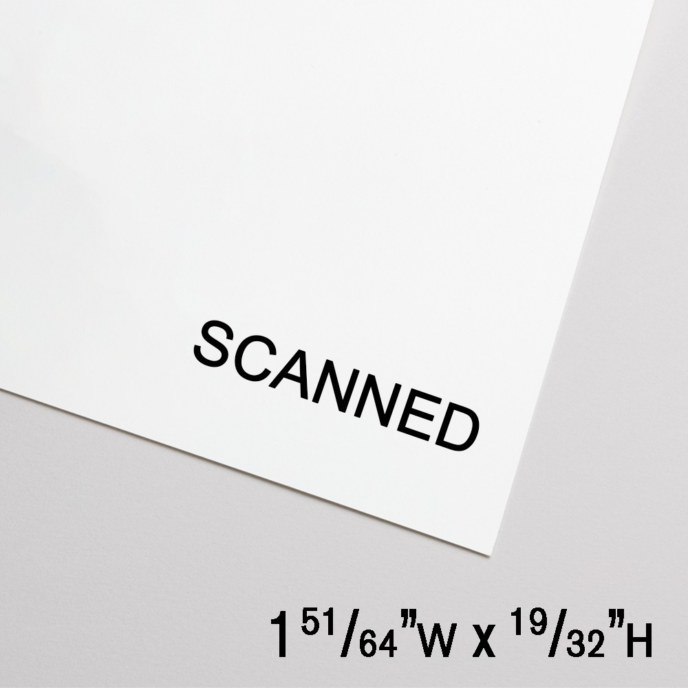 Self-Inking Stamp - Scanned - Black Ink - 1.8"W x 0.6"H Large