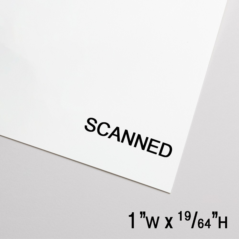 Self-Inking Stamp - Scanned - Black Ink - 1.0"W x 0.3"H Small