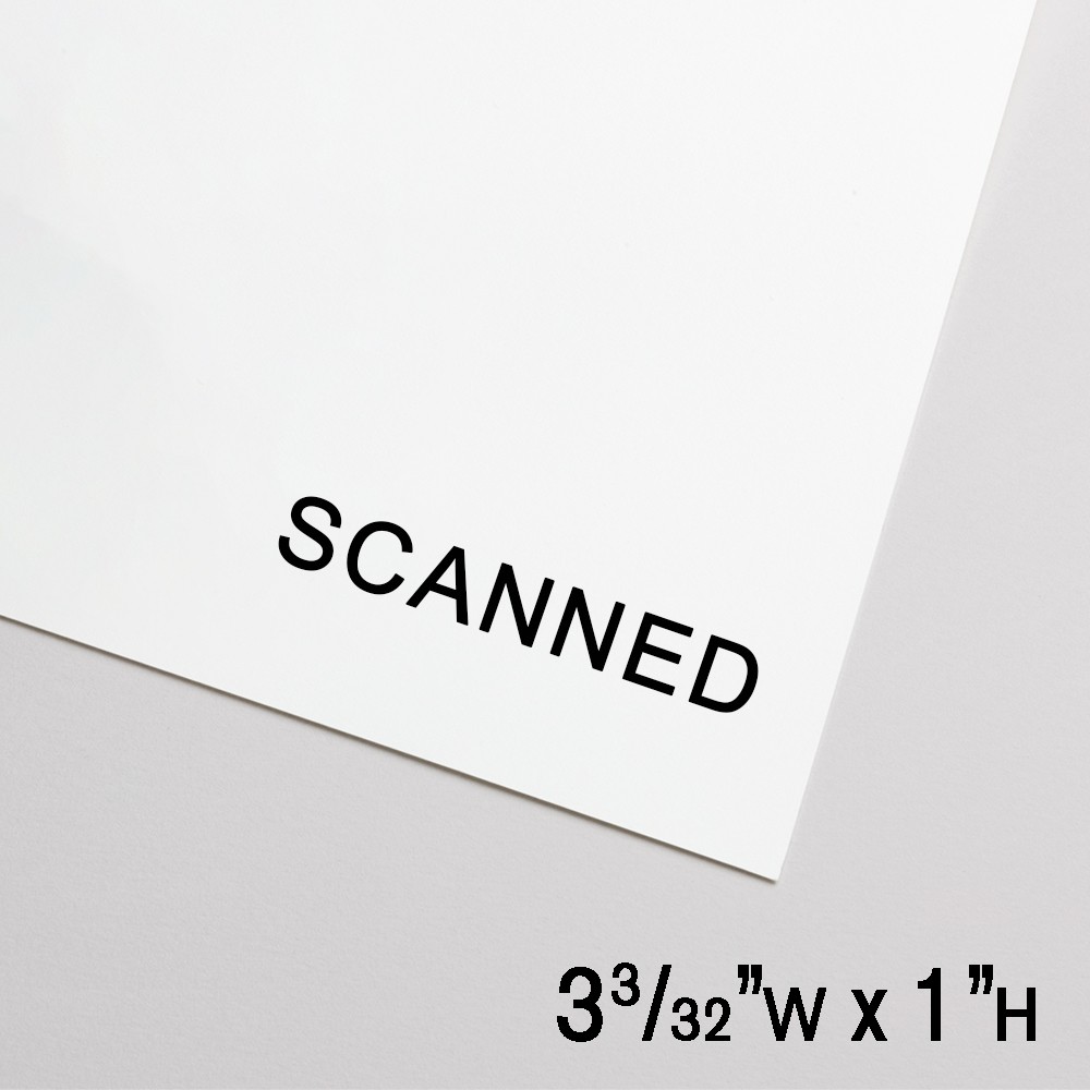 Self-Inking Stamp - Scanned - Black Ink - 3.1"W x 1.0"H Extra Large