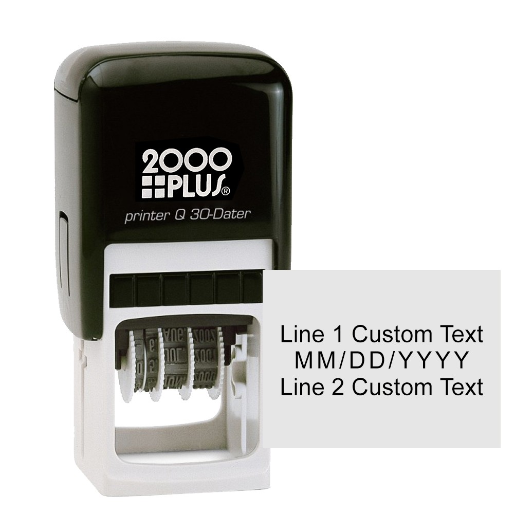 Self-Inking Date Stamp - 1 Line Custom Text Above & Below Date