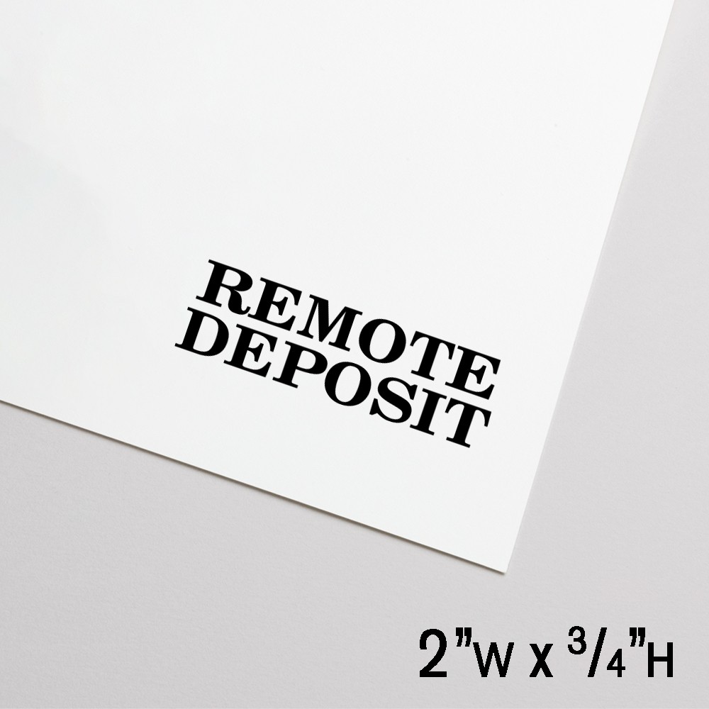 Self-Inking Stamp - Remote Deposit - Black - 2"W x .75"H Large