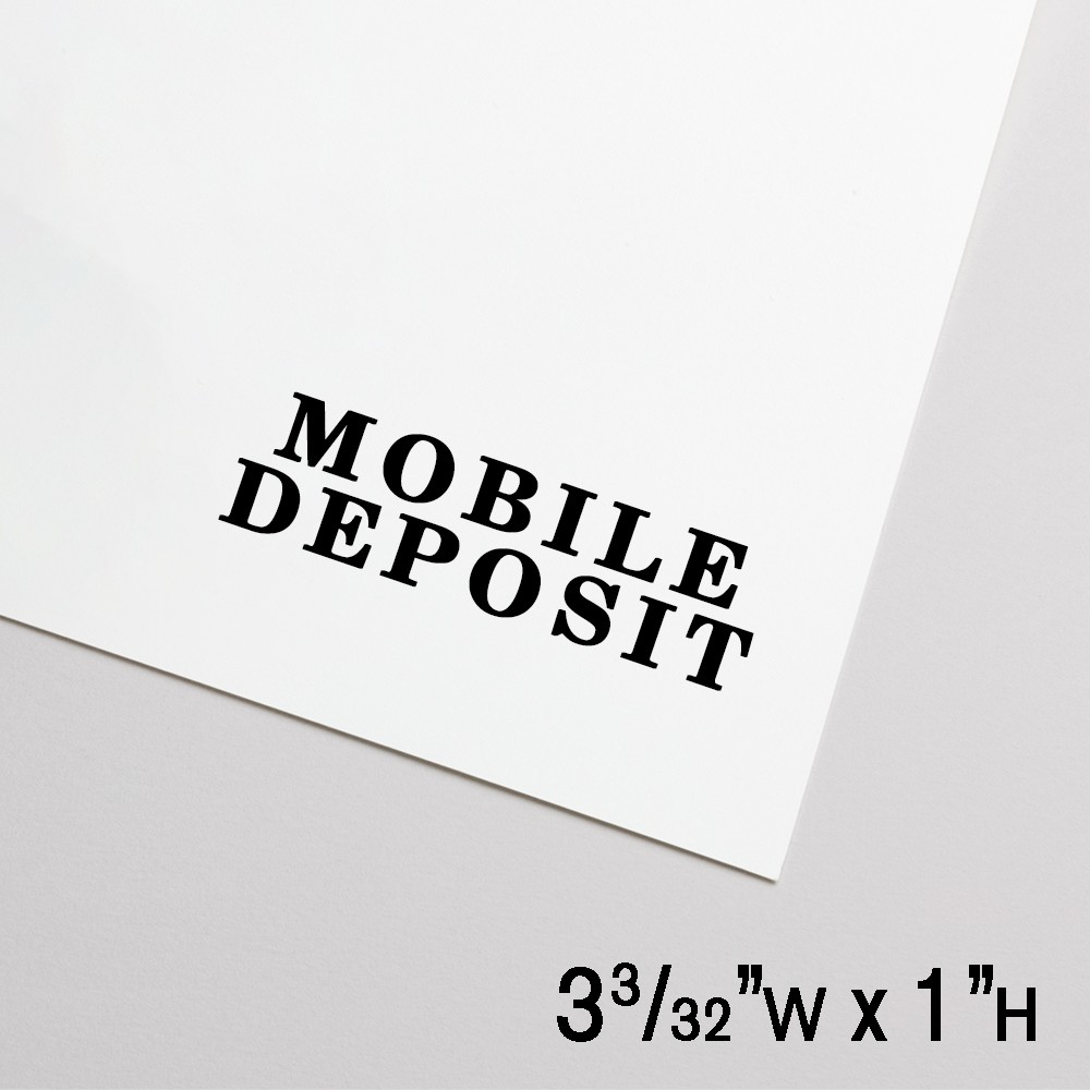 Self-Inking Stamp - Mobile Deposit - Black - 3.1"W x 1"H Extra Large