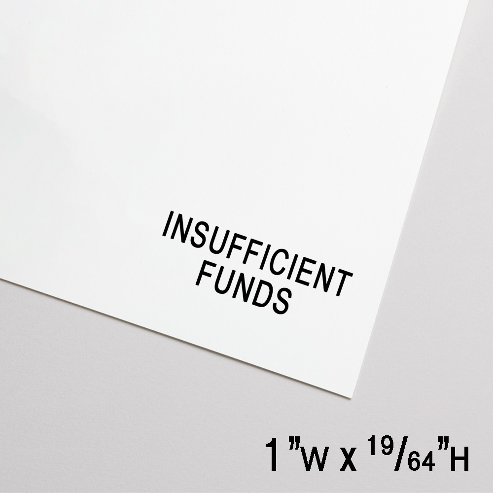 Self-Inking Stamp - Insufficient Funds - Black - 1.0"W x 0.3"H Small