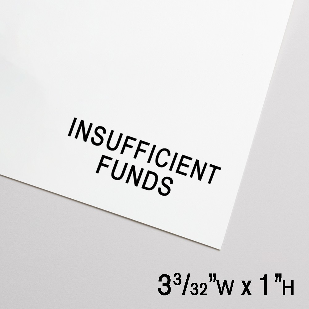 Self-Inking Stamp - Insufficient Funds - Black - 3.1"W x 1.0"H Extra Large