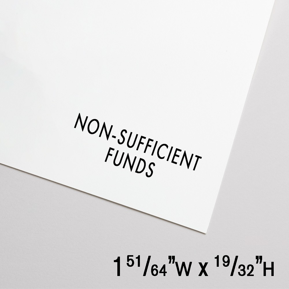 Self-Inking Stamp - Non-Sufficient Funds - Black - 1.8"W x 0.6"H Large