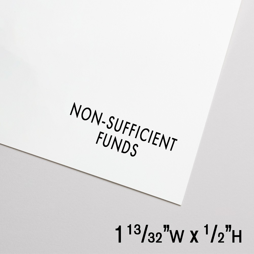 Self-Inking Stamp - Non-Sufficient Funds - Black - 1.4"W x 0.5"H Medium