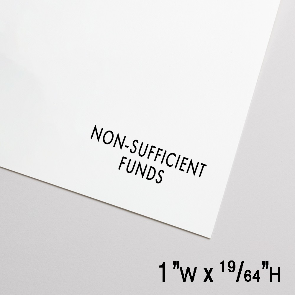 Self-Inking Stamp - Non-Sufficient Funds - Black - 1.0"W x 0.3"H Small