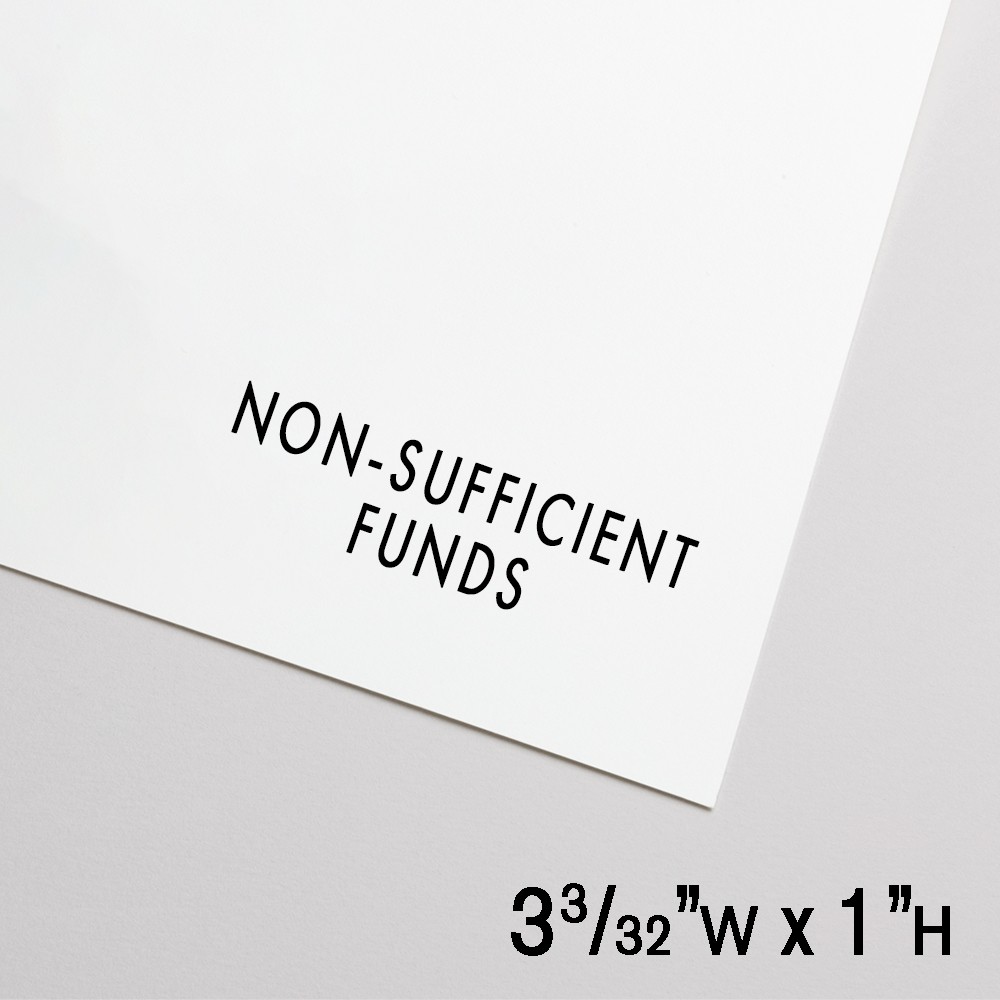 Self-Inking Stamp - Non-Sufficient Funds - Black - 3.1"W x 1.0"H Extra Large