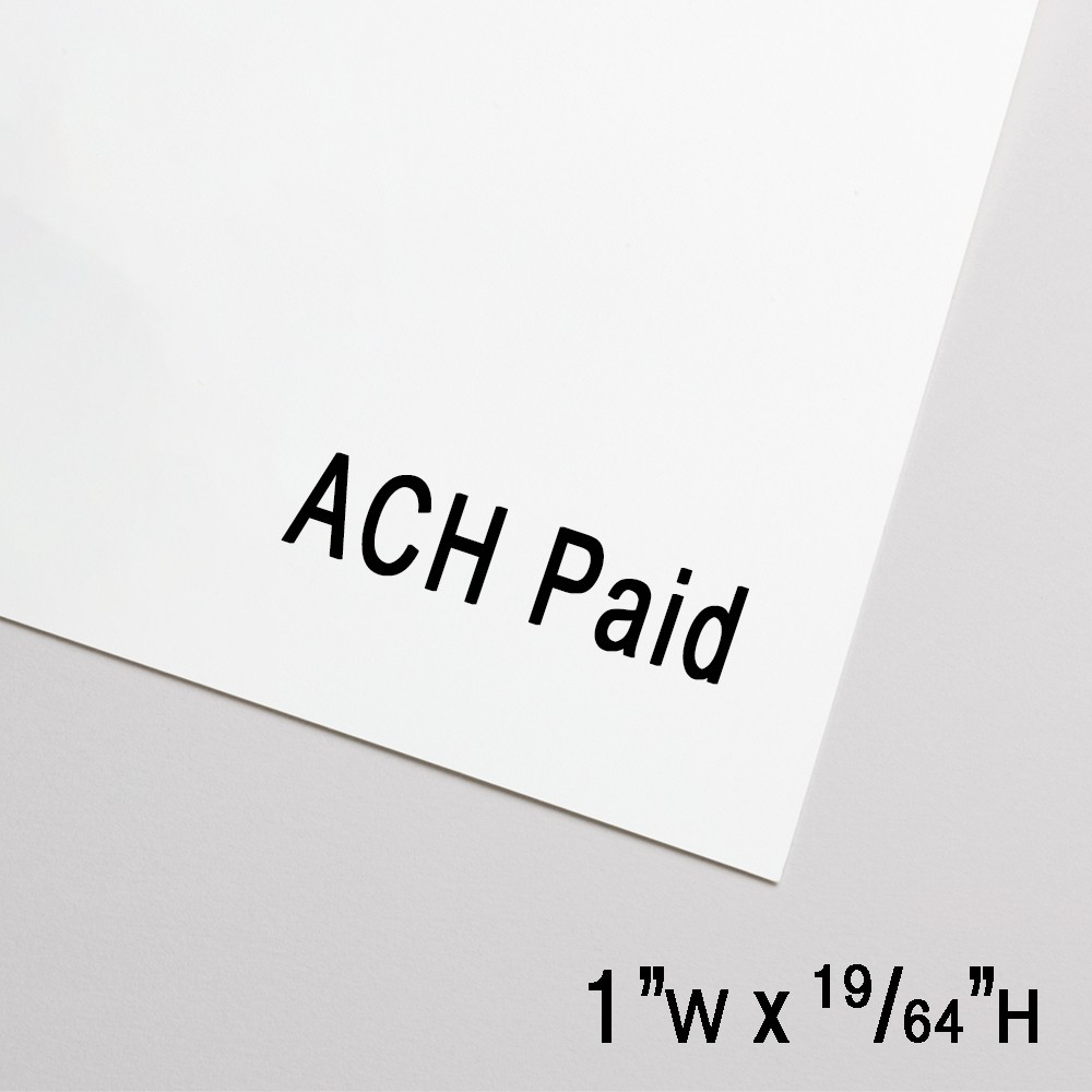Self-Inking Stamp - ACH Paid - Black Ink - 1.0"W x 0.3"H Small