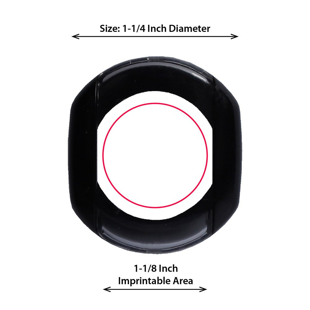 Self Inking Hand Stamp w/ Logo - 1-1/4 inch diameter (Default)
