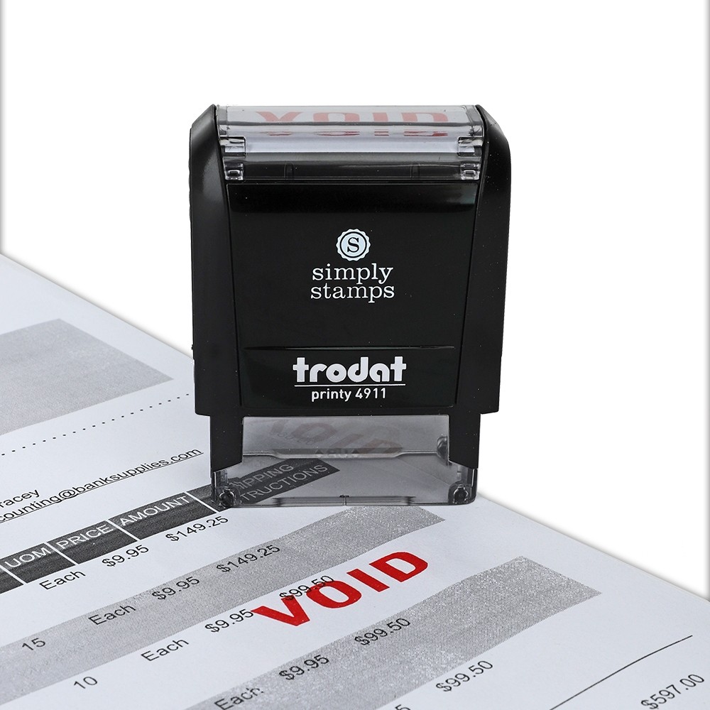 Self Inking Stamp w/ Red Ink Pad with VOID