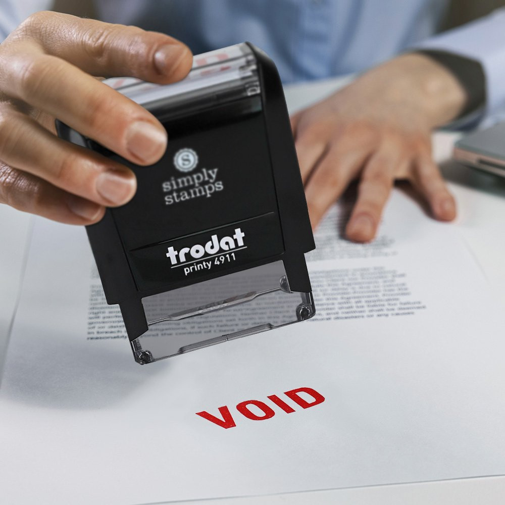 Self Inking Stamp w/ Red Ink Pad with VOID hero