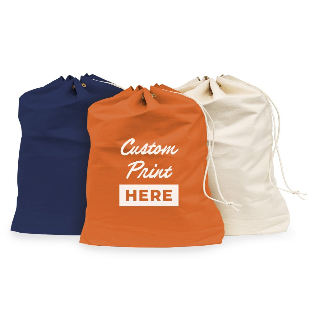 Post Office Mail Bag - 23W x 26H - Plain white & Navy Blue Post Office Mail Bag  & Orange shown next to each other 