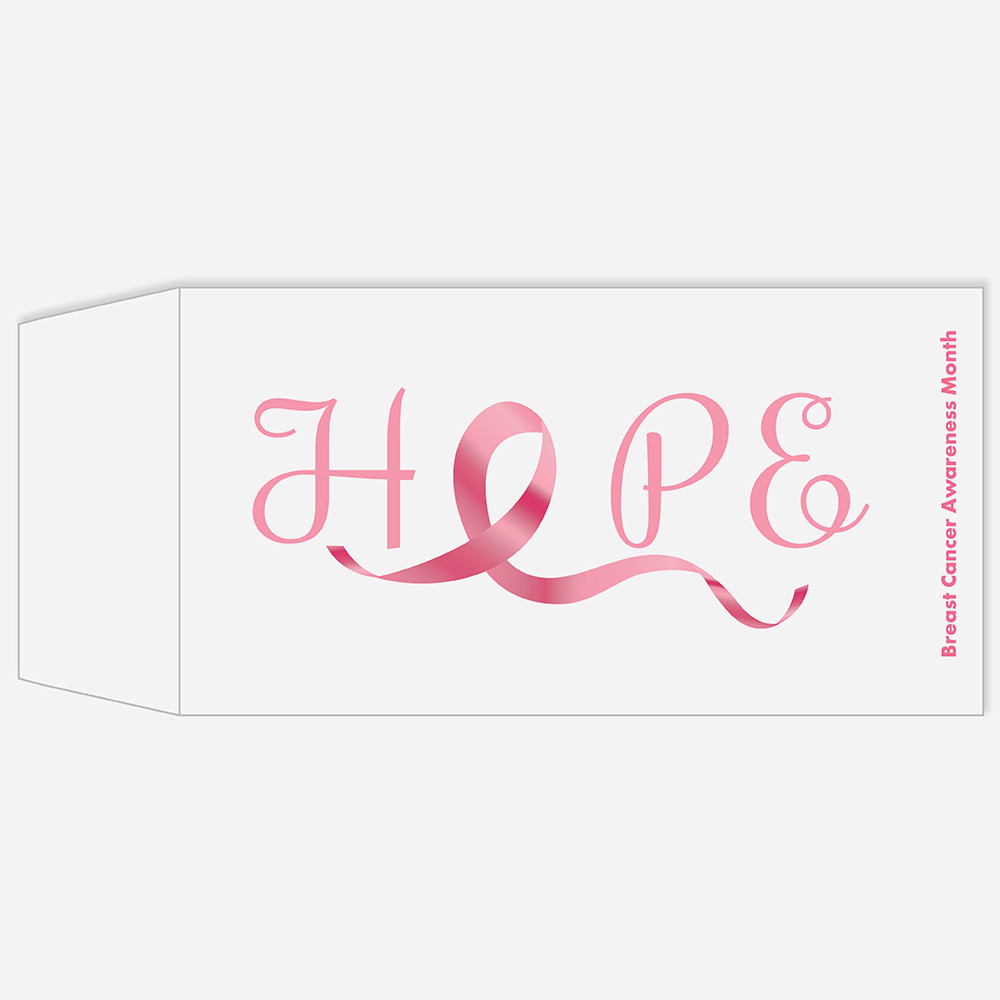 2 Color Pre-Designed Drive Up Envelope - Breast Cancer Awareness Scroll 