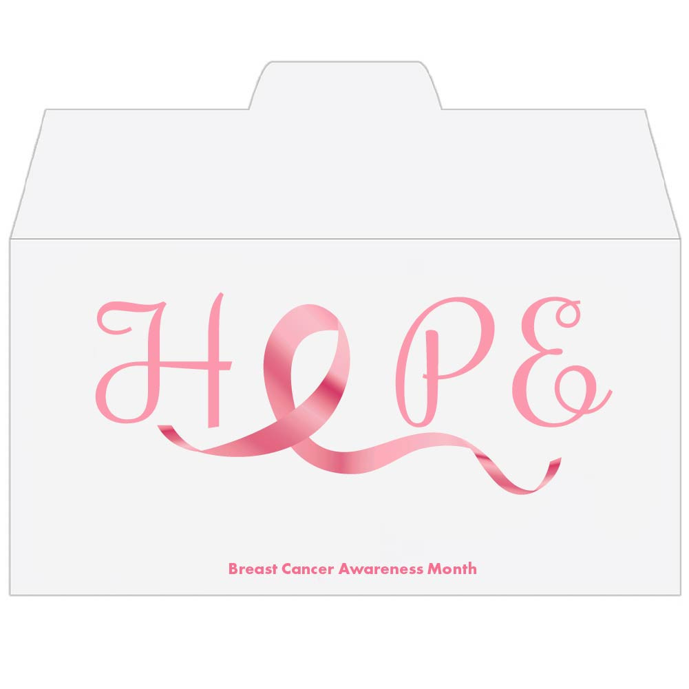 2 Color Pre-Designed Drive Up Envelope - Breast Cancer Awareness Scroll 