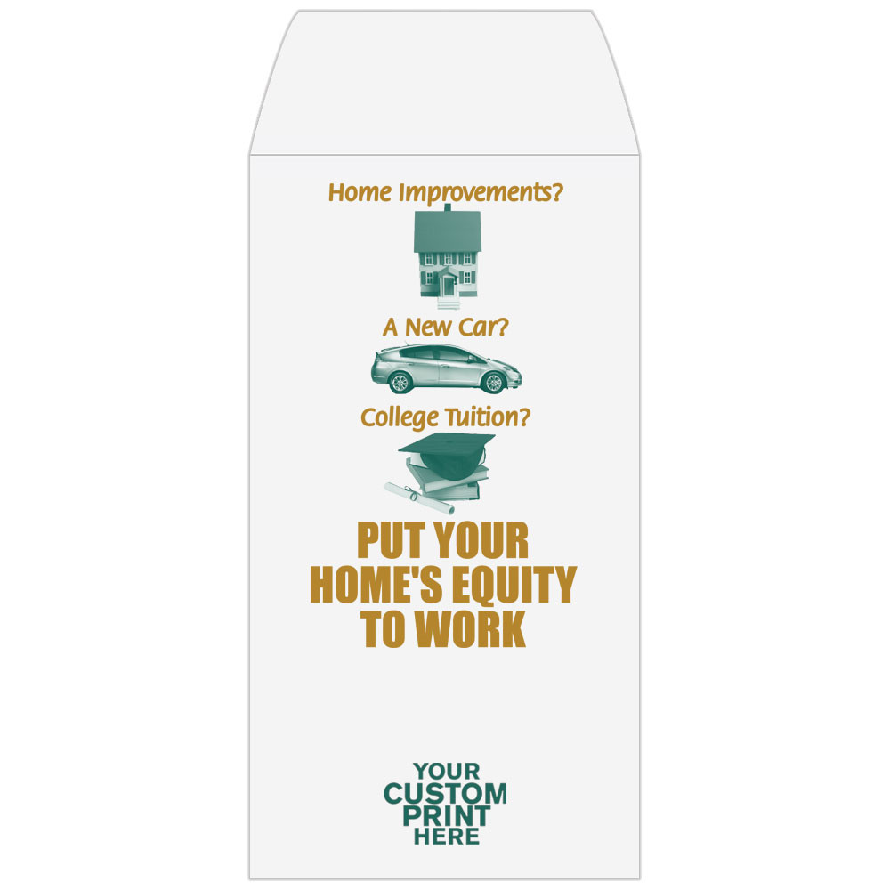 2 Color Pre-Designed Teller Envelopes - Home Equity to Work - with custom imprint 
