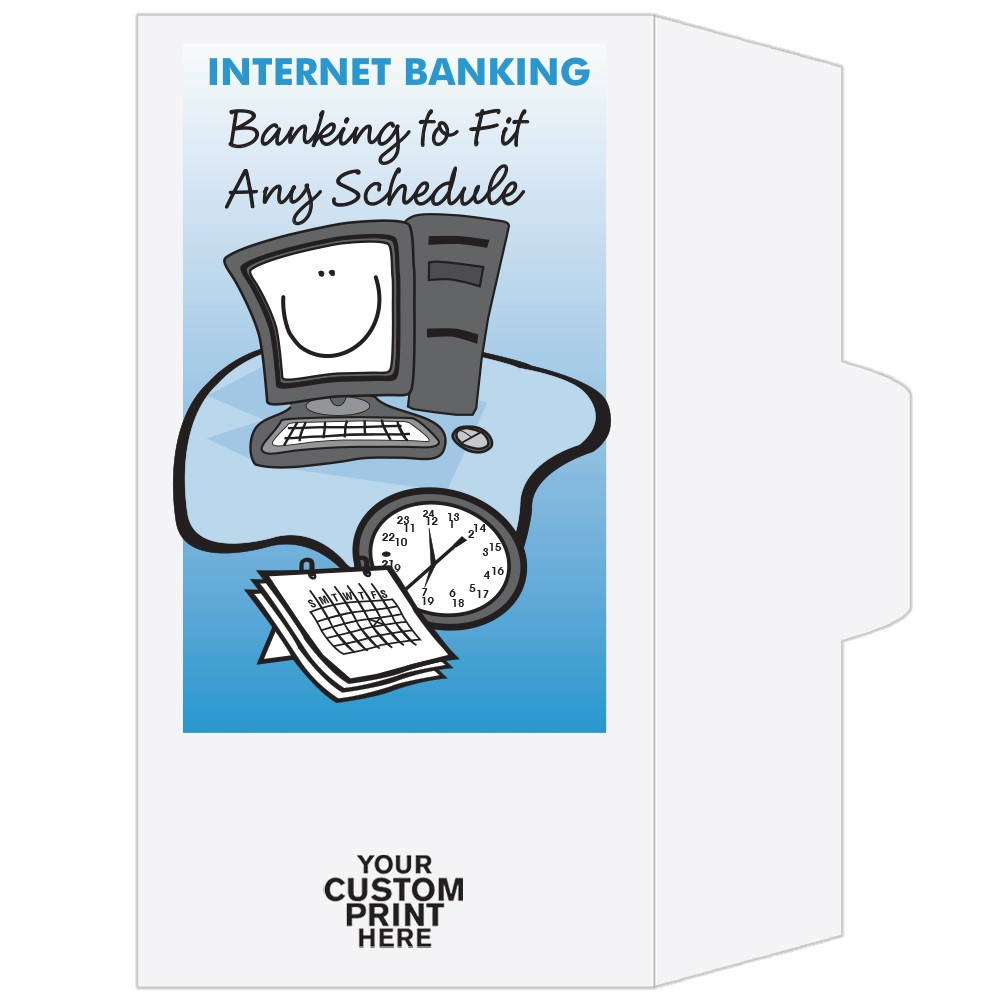 2 Color Pre-Designed Teller Envelopes - Internet Banking - imprint location shown - side open 