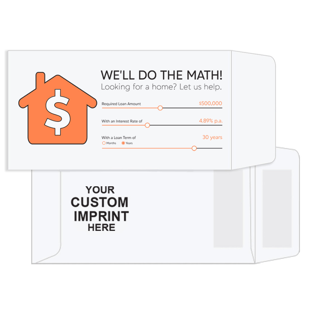 2 Color Pre-Designed Drive Up Envelope - We'll Do The Math - coin style 