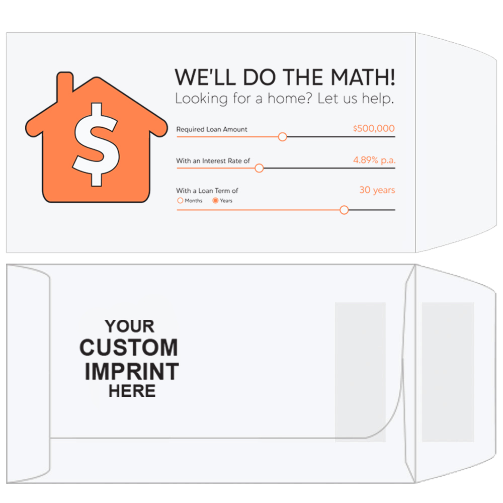 2 Color Pre-Designed Drive Up Envelope - We'll Do The Math