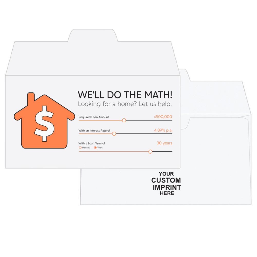 2 Color Pre-Designed Drive Up Envelope - We'll Do The Math - open side 